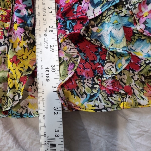 MM Courture by MISS ME Floral Sheer ruffled one Shoulder mini dress Size Sm. - Picture 12 of 12